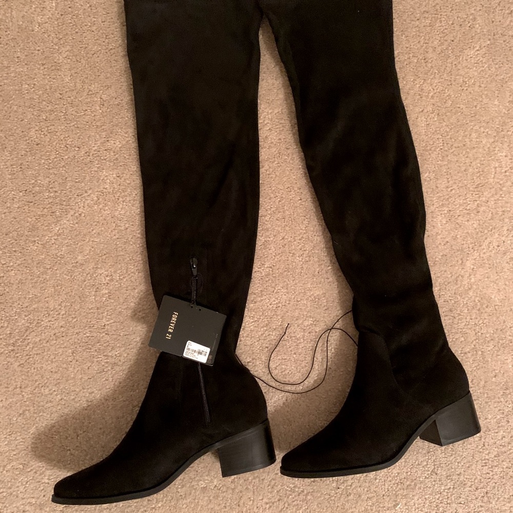 Over the knee black boots